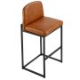 VEVOR Bar Stool Set of 4, 27 inch Counter Height Stools, Modern PU Leather Counter Barstool with Backrest, Metal Legs, Easy Assembly Armless Bar Chair, Island Barstool for Kitchen, Dining Room, Brown