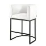 VEVOR Bar Stool Set of 3, 63cm Counter Height Stools, Counter Barstool with Backrest, Arm, Metal Frame, and Footrest, Accent Fabric Bar Chair, Island Barstools for Kitchen, Dining Room, White