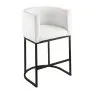 VEVOR Bar Stool Set of 3, 63cm Counter Height Stools, Counter Barstool with Backrest, Arm, Metal Frame, and Footrest, Accent Fabric Bar Chair, Island Barstools for Kitchen, Dining Room, White