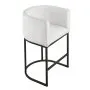 VEVOR Bar Stool Set of 3, 63cm Counter Height Stools, Counter Barstool with Backrest, Arm, Metal Frame, and Footrest, Accent Fabric Bar Chair, Island Barstools for Kitchen, Dining Room, White