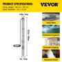 VEVOR Deep Well Submersible Pump, 1.5 hp 220V 50 Hz, Stainless Steel w/5 FT Cable Wire, 1.25" Water Outlet, 24 GPM & 390 Ft Head for Farmland Irrigation and Factories