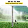 VEVOR Deep Well Submersible Water Pump, 2 hp 220V 50 Hz, Stainless Steel w/5 FT Cable Wire, 1.25" Water Outlet, 42 GPM & 440 Ft Head for Farmland Irrigation and Factories