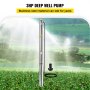 VEVOR Deep Well Submersible Pump, 3 HP 220V 50 Hz, Stainless Steel w/5 FT Cable Wire, 1.25" Water Outlet, 42 GPM & 630 ft Head for Farmland Irrigation and Factories