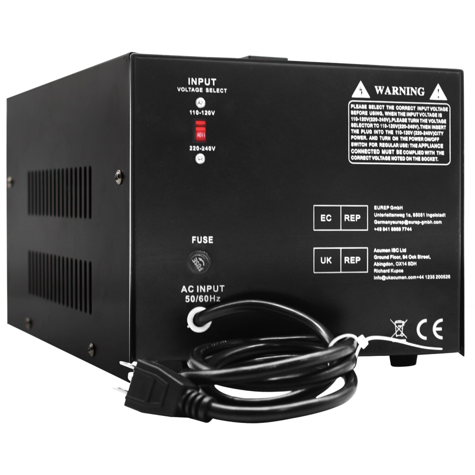 VEVOR Voltage Converter Transformer,5000W Heavy Duty Step Up/Down Transformer Converter(240V to 110V, 110V to 240V),2 US&1 UK&1 Universal Outlet with Circuit Break Protection,5V USB Port,CE Certified