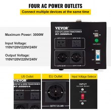 VEVOR Step Up Down Transformer Voltage Converter 2100W 240V-110V 110V-240V US-UK