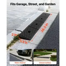 VEVOR Rubber Curb Ramp, 33069 lbs Load Capacity, 2 Inches Rise Height Heavy Duty Rubber Threshold Ramp with Drainage Tank for Wheelchairs, Strollers, Motorcycles, Cars, Lawn Mowers & Trailers, 2 Pack