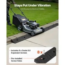 VEVOR Rubber Curb Ramp, 33069 lbs Load Capacity, 2 Inches Rise Height Heavy Duty Rubber Threshold Ramp with Drainage Tank for Wheelchairs, Strollers, Motorcycles, Cars, Lawn Mowers & Trailers, 2 Pack
