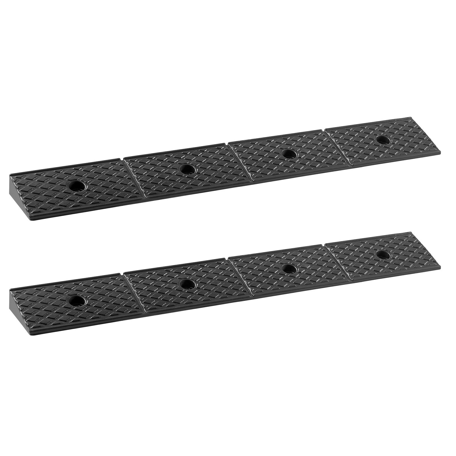VEVOR Rubber Curb Ramp, 15 Tons Load Capacity, 50.8 mm Rise Height Heavy Duty Rubber Threshold Ramp with Drainage Tank for Wheelchairs, Strollers, Motorcycles, Cars, Lawn Mowers & Trailers, 2 Pack