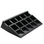 black VEVOR rubber curb ramp with grid design for enhanced stability and weight distribution.