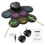 VEVOR Electric Drum Set, 7 Pads, Roll-up Drum Practice Pad, Electronic Drumset with Headphone