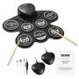 VEVOR Electric Drum Set, 7 Pads, Roll-up Drum Practice Pad, Electronic Drumset with Headphone