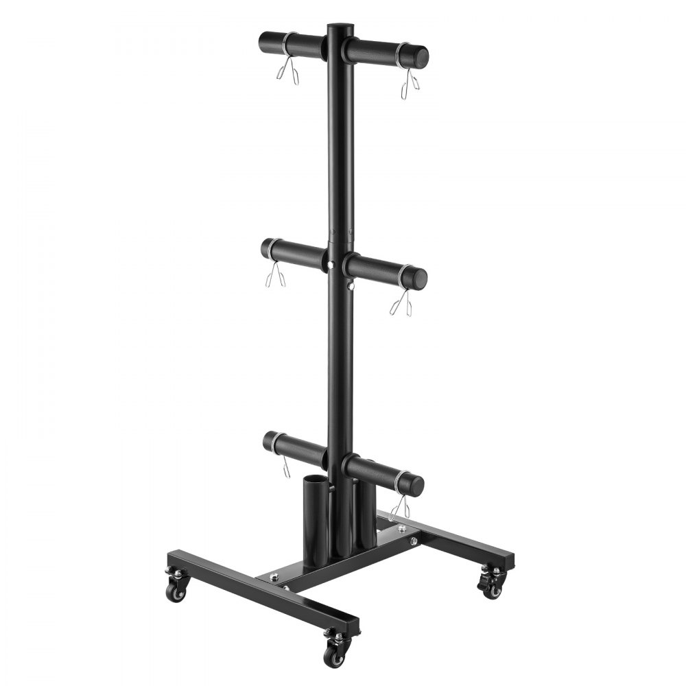 VEVOR Weight Plate Rack, Vertical Weight Plate Tree for 2-Inch Weight Plates, Standard Weight Plate Tree with Wheels, 1000 lbs Load Capacity Weight Storage Holder, Home Gym Barbell Rack Storage Stand
