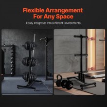 Vertical Weight Plate Rack Home Gym Barbell Storage with Wheels 1000 lbs