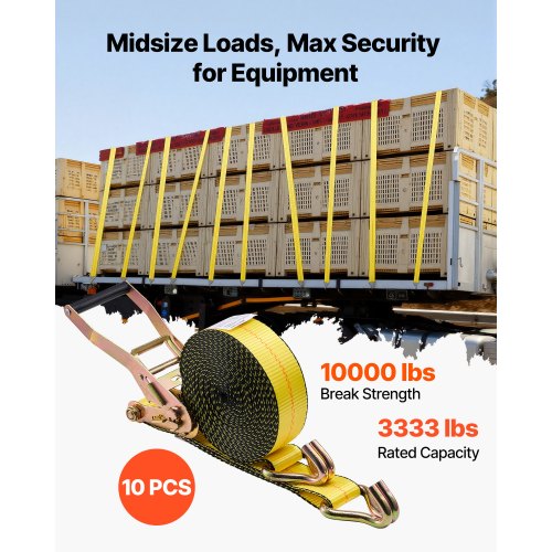 DAJAVE 4 Pack Ratchet Straps Heavy Duty, 2 Inch 20Ft Tie Down Straps With Double J