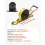 VEVOR Ratchet Straps, 50.8 mm x 9.1 m, Heavy Duty Tie Down Straps with Double J Hook, 4536 kg Break Strength, Carry Bag, Tie Down Ratcheting for Moving, Trailers, Motorcycles, Kayaks, Car Roof, 4 Pack