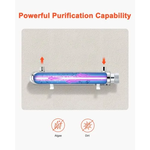 Purificateur D'Eau UV 8 W 3,785 L/min, Filtre à Eau Ultraviolet 3 785 L Min 8 W P 010295600523