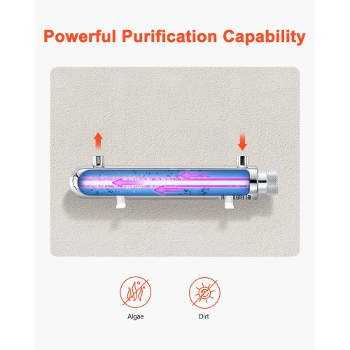 Purificateur D'Eau UV 8 W 3,785 L/min, Filtre à Eau Ultraviolet 3 785 L Min 8 W P 010295600523 Purificateur D'Eau UV 8 W 3,785 L/min, Filtre à Eau Ultraviolet 3 785 L Min 8 W P 010295600523