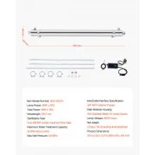 Purificador de agua ultravioleta VEVOR 110 V 55 W 12 GPM Filtro purificador de agua ultravioleta