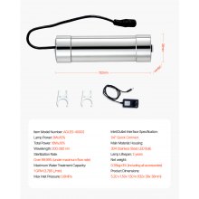 VEVOR 220V 8W UV čistička vody 1GPM ultrafialový filter na čistenie vody