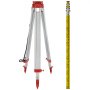 VEVOR 1.65M Aluminum Tripod + 5M 5 Section Dumpy Laser Level Staff for Rotary Laser Level