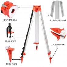 Aluminium Tripod & 5m Survey Levelling Staff For Laser Level /dumpy 1.65m Tripod