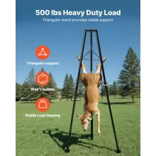 VEVOR Tripod Deer Hoist 500 lbs Game Hoist Winch Lift with Gambrel & Winch