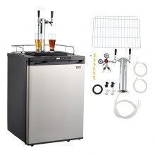 VEVOR Beer Kegerator with CO2 Tank Dual-Tap Beer Dispenser 162L Refrigerator