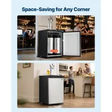 VEVOR Beer Kegerator with CO2 Tank Triple-Tap Beer Dispenser 162L Refrigerator