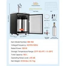 VEVOR Beer Kegerator with CO2 Tank Triple-Tap Beer Dispenser 162L Refrigerator