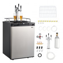 VEVOR Beer Kegerator with CO2 Tank Triple-Tap Beer Dispenser 162L Refrigerator
