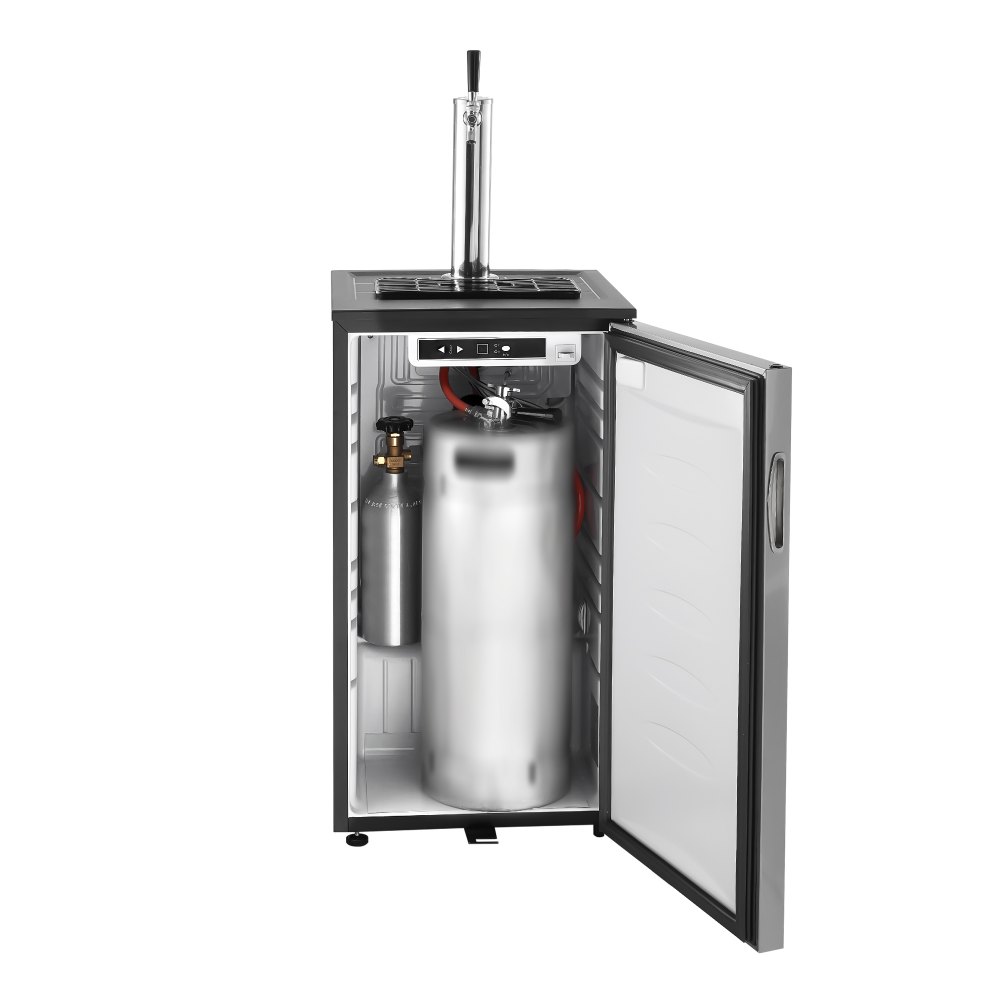 VEVOR Beer Kegerator, Single Tap Commercial Draft Beer Dispenser for D system, Refrigerator With Shelves, Hold 1 Sixth Keg, 2.5lbs CO2 Tank, 92L