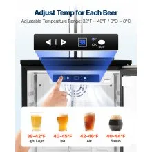VEVOR Beer Kegerator with CO2 Tank Single-Tap Beer Dispenser 92L Refrigerator