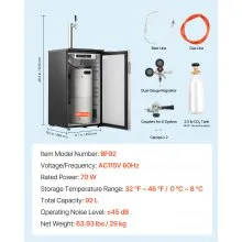 VEVOR Beer Kegerator with CO2 Tank Single-Tap Beer Dispenser 92L Refrigerator