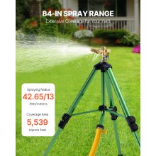 VEVOR Tripod Sprinkler 360° Spray Heavy Duty Sprinklers for Lawn Garden Green