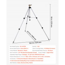 VEVOR Impact Sprinkler on Tripod Base, Heavy Duty Tripod Sprinklers with Brass Head & 3/4" Connector, 360 Degree Large Area Coverage Irrigation Sprinkler, Adjustable Heights Sprinkler for Yard Gray