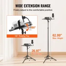 VEVOR Projector Stand Laptop Stand Tripod Adjustable Height from 26.97 to 63 in