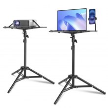 VEVOR Projector Stand, Projector Floor Stand Adjustable Height from 26.97 to 63 in, DJ Equipment, Projector Mount with Tray, Ideal for Outdoor Movies, Home, Office, Stage and Studio, Max Load Capacity 22 lbs, Black