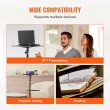 VEVOR Projector Stand with Wheels Laptop Stand Tripod Height from 31.3 to 67.3"