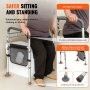 VEVOR Toilet Safety Rail, Folding Toilet Seat Frame, Adjustable Width & Height Fit Most Toilets, Supports 300lbs, Stand Alone Toilet Handles Grab Bars with Padded Arms for Handicap, Disabled, Seniors
