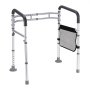 VEVOR Toilet Safety Rail, 300 LBS Foldable Toilet Seat with Non-Slip Handles, Portable Versatile Toilet Handrails with Reinforced Aluminum Alloy Tube, Fit for Seniors, Pregnant Women & the Injured