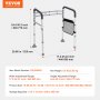 VEVOR Toilet Safety Rail, 136 kg Foldable Toilet Seat with Non-Slip Handles, Portable Versatile Toilet Handrails with Reinforced Aluminum Alloy Tube, Fit for Seniors, Pregnant Women & the Injured