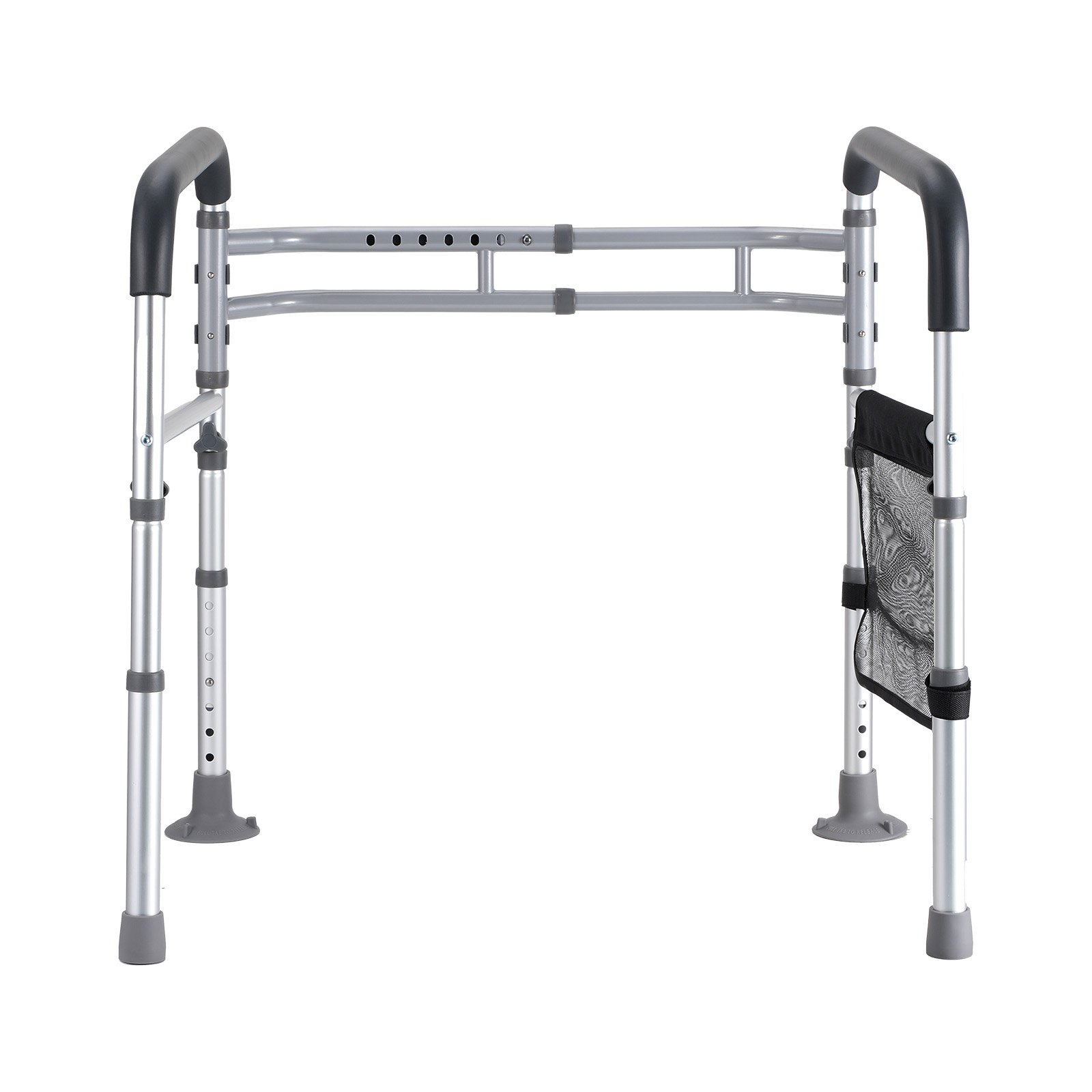VEVOR Toilet Safety Rail, 136 kg Foldable Toilet Seat with Non-Slip Handles, Portable Versatile Toilet Handrails with Reinforced Aluminum Alloy Tube, Fit for Seniors, Pregnant Women & the Injured