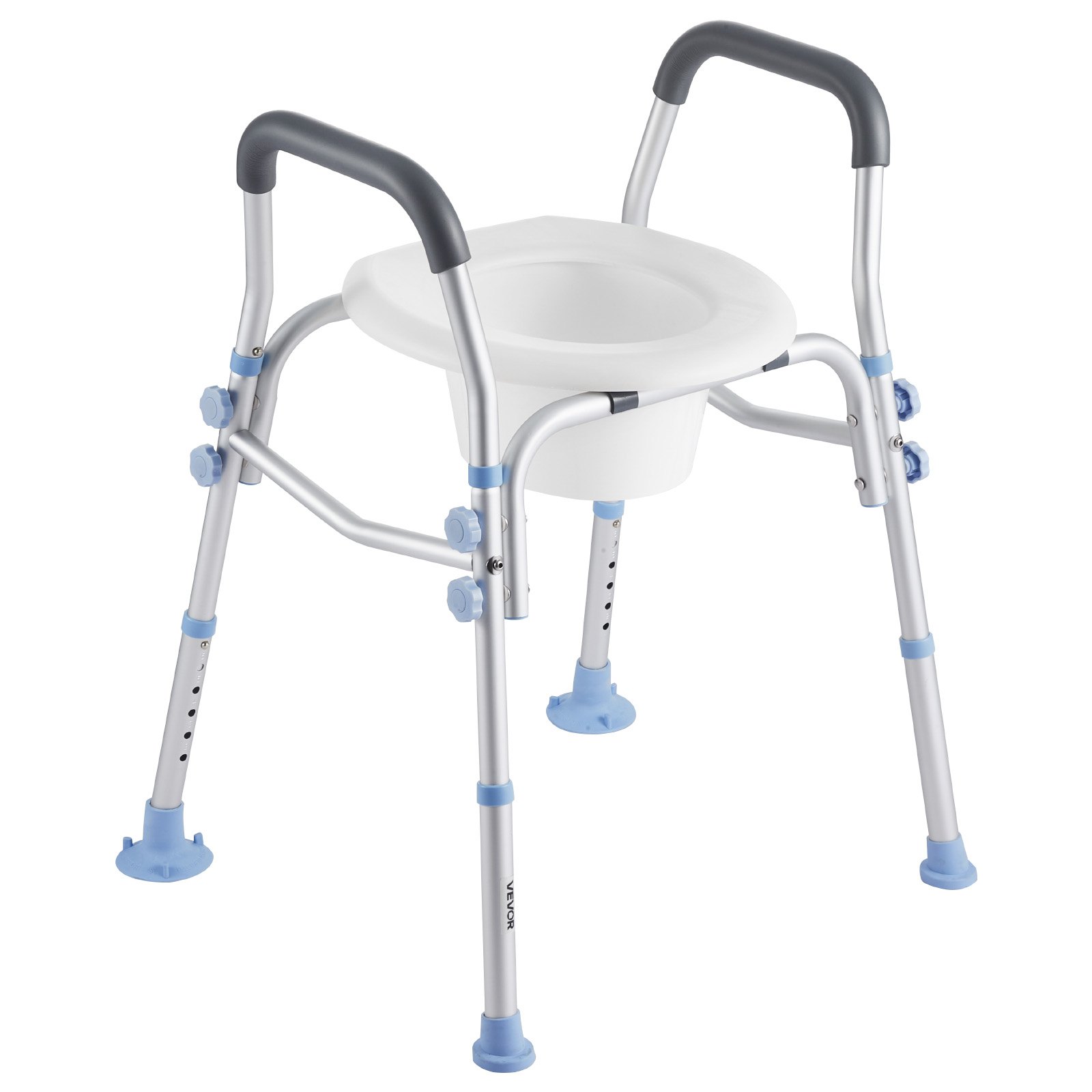 VEVOR Raised Toilet Seat with Arms, 136 kg Load Capacity, Adjustable Height, Widened Commode Elevated Toilet Seat Riser with Handles and Splash Guard for Seniors, Elderly, Handicap, Disabled, Adults