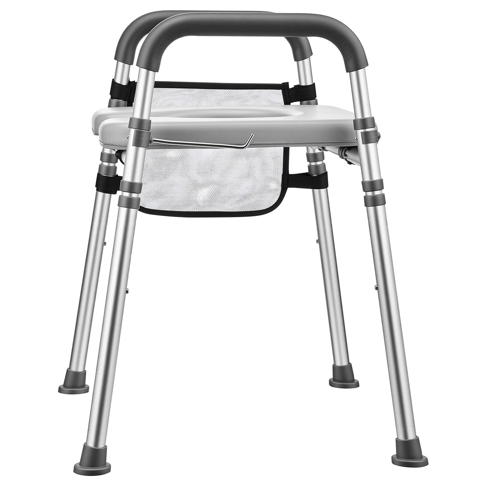VEVOR Raised Toilet Seat with Handles 158.7 kg Handicap Elevated Riser, for Seniors, Elderly & Disabled, Adjustable Height & Width, Soft Cushion Padded, Fits Round, Elongated & V-Shaped Commode