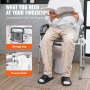 VEVOR Raised Toilet Seat 19.3"-25.2" 350 lbs Universal Toilet Riser for Elderly