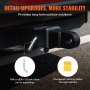 VEVOR trailer hitch receiver with hitch pin and fluorescent warning sticker for increased stability.