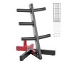 VEVOR Weight Plate Rack, L Frame Weight Plate Tree for 2-Inch Weight Plates, Standard Weight Plate Tree, 500 lbs Load Capacity Weight Storage Holder, Home Gym Barbell Rack Storage Stand, Black & Red