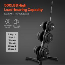 Weight Plate Rack Home Gym Barbell Storage Stand 2 inch 1000 lbs Capacity