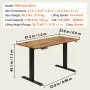 VEVOR Height Adjustable Desk, 47.2 x 23.6 in, 3-Key Modes Electric Standing Desk, Whole Piece Desk Board, Sturdy Dual Metal Frame, Max. Loading 180 LBS Computer Sit Stand up Desk, for Home and Office
