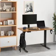 VEVOR Height Adjustable Desk, 47.2 x 23.6 in（1.2m*0.6m）, 3-Key Modes Electric Standing Desk, Whole Piece Desk Board, Sturdy Dual Metal Frame, Max. Loading 180 LBS Computer Sit Stand up Desk, for Home and Office